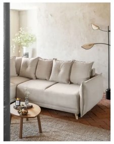 Beżowy sztruksowy rozkładany narożnik (strona zmienna) Lazy Lukka – Miuform