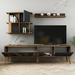 Ściana telewizyjna Madrid Anthracite and Walnut
