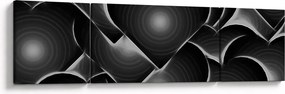 Obraz czarno - białych serc (170x50 cm)