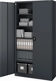 Szafa biurowa metalowa wysoka antracytowa, 1150x2200x400 mm: : JAN II H2200