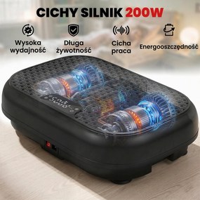 SPORTNOW Platforma wibracyjna z 120 poziomami intensywności, 5 programami, pilotem, wyświetlaczem LED, idealna do treningu mięśni, kolor czarny | Aosom PL