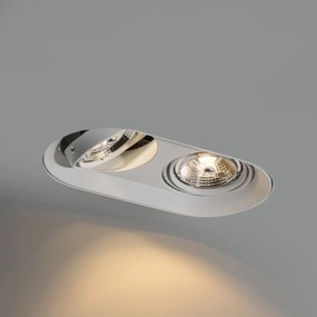 Zestaw 6 okrągłych reflektorów wpuszczanych białych GU10 70mm 2-punktowe - Hubs