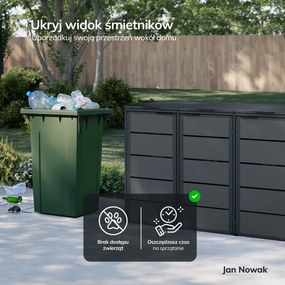 Zabudowa śmietnikowa 240L trzykomorowa, antracyt