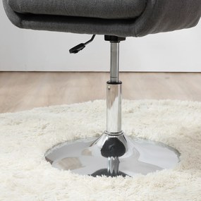 HOMCOM Krzesło biurowe krzesło obrotowe fotel obrotowy z regulacją wysokości tkanina kolor ciemnoszary