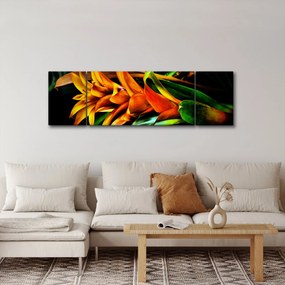 Obraz pomarańczowego kwiatu (170x50 cm)