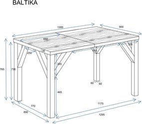 Stół Baltika 185 rozkładany od 130 do 185 cm kaszmir