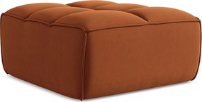 Pufa - z tkaniny welwetowej - terakota - KALAI