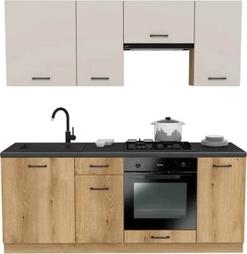 Zestaw Mebli Kuchennych MODERN 200 cm Dąb Evoke/Kaszmir Nowoczesny