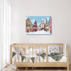 Obraz na szkle - Zimowa aleja (70x50 cm)