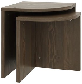 Ciemnobrązowe stoliki zestaw z litego drewna sosnowego 2 szt. Combine – Karup Design