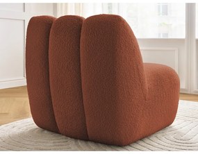 Ceglasty fotel z materiału bouclé Janissaire – Bobochic Paris