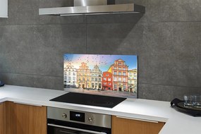 Panel szklany do Kuchni Kamienice Gdańskiego Starego Miasta