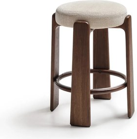 Hoker w kolorze beżowo-ciemnonaturalnym z litego drewna jesionowego (wysokość siedziska 65 cm) Granite – Kave Home