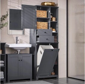 Wysoka szafka łazienkowa z kosz na pranie BZR104-DG