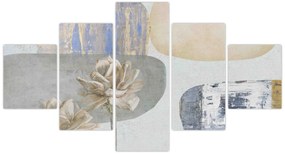 Obraz - Obraz z kwiatami i teksturami (125x70 cm)