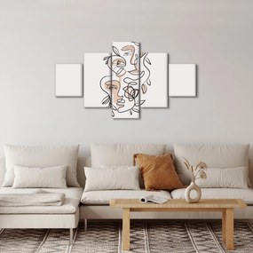 Obraz - Makijaż twarzy ze sztuką linii (125x70 cm)