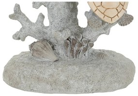 Biało-szara lampa stołowa z tekstylnym kloszem (wysokość 63,5 cm) Turtle – Mauro Ferretti