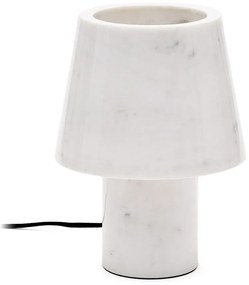 Marmurowa lampa stołowa w kolorze kości słoniowej z marmurowym kloszem (wysokość 27 cm) Alaro – Kave Home