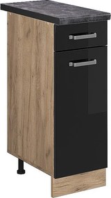 Szafka dolna do kuchni czarny wysoki połysk 30x60x81.6 r-line