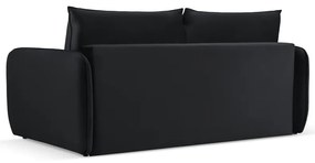 Czarna aksamitna rozkładana sofa 194 cm Vienna – Cosmopolitan Design