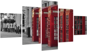 Obraz - Budki telefoniczne w Londynie (125x70 cm)