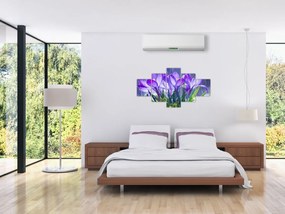 Obraz kwiatów w deszczu (125x70 cm)