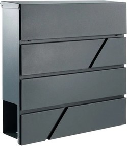 Skrzynka na listy z przegrodą na gazety, antracyt, 2 klucze