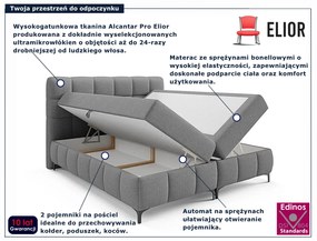 Szare tapicerowane łóżko kontynentalne 5 rozmiarów S6-Z70
