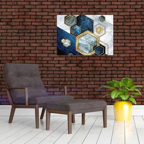 Obraz - Marmurowe sześciokąty (70x50 cm)