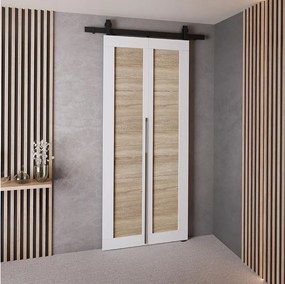 Drzwi Przesuwne QUDIO M1 Biały + Dąb Sonoma 70