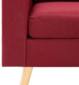 3-osobowa sofa z podnóżkiem czerwone wino - Muria 4Q