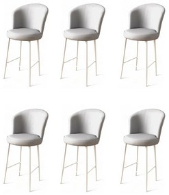 Zestaw krzeseł barowych Uras Grey and White, 6szt., 6 szt.
