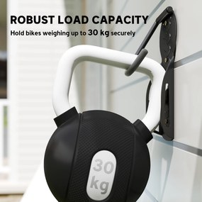 SPORTNOW Zestaw 4 Uchwytów Ściennych na Rower Vertikalny Składany z Nośnością 30 kg dla 4 Rowerów, Czarny