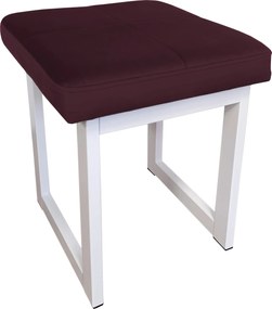 Taboret SOLID tkanina Welur stelaż metalowy STOŁEK LOFT : Kolor Stelaża - Biały, Kolor tkaniny - VELVET - MG02, Typ tkaniny - Velvet, Wysokość - 45 cm