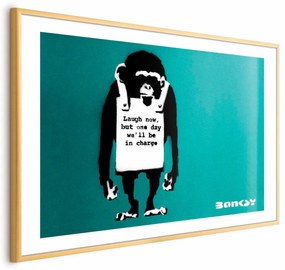 Plakat Zła małpa 42x29,7 cm z ramą złotą z marginesem ARTGEIST B