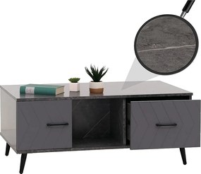 Stolik kawowy MCW-N89,  marmurowy wygląd szary