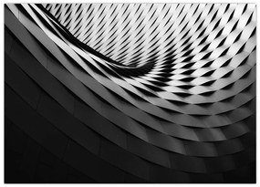 Obraz na szkle - Abstrakcyjny obraz - czarno - biała spirala (70x50 cm)