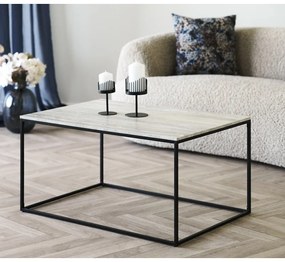Czarny/beżowy stolik w dekorze kamienia 60x90 cm Vita – House Nordic