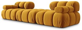 Żółty aksamitny narożnik Bellis – Micadoni Home