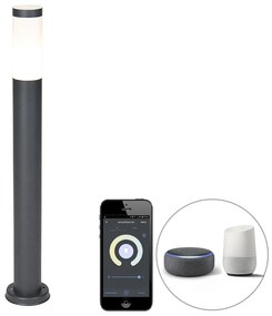 Zewnetrzna Inteligentny słup oświetleniowy zewnętrzny antracyt 80 cm z WiFi P45 - Rox Nowoczesny Oswietlenie zewnetrzne