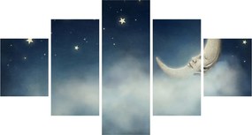 Obraz - Księżyc z gwiazdami (125x70 cm)