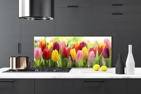 Panel Szklany Pastelowy Bukiet Tulipanów
