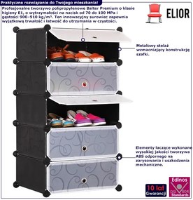 Czarna Szafka Modułowa Na Buty E6-E07