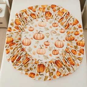 PrzytulneMieszkanie.pl Prześcieradło z mikrofibry AUTUMN PUMPKINS kolorowe 90x200 cm