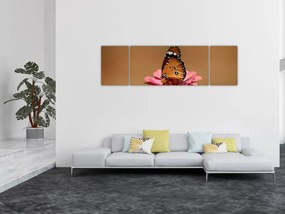Obraz motyla na kwiatku (170x50 cm)