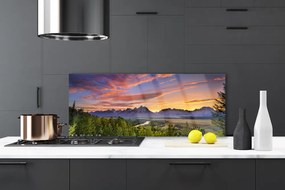 Panel nad blat kuchenny Górskie Słońce W Gęstym Lesie