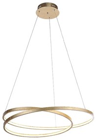 Designerska lampa wisząca złota 72 cm z wbudowanym ściemnianym LED - RowanDesignerski Oswietlenie wewnetrzne