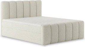 Stylowe łóżko tapicerowane KORA 180x200 cm w tkaninie CENTAUR 1 złamanej bieli