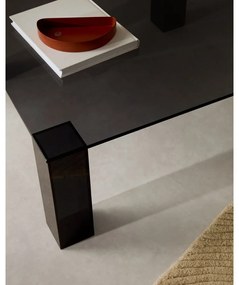 Ciemnoszary szklany stolik 85x85 cm Adularia – Kave Home