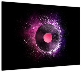 Obraz - Płyta winylowa w kolorze różowo-fioletowym (70x50 cm)